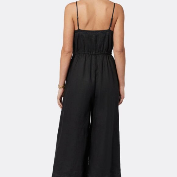 Joie Maisie strappy linen jumpsuit in caviar SZ 4 - Picture 2 of 8